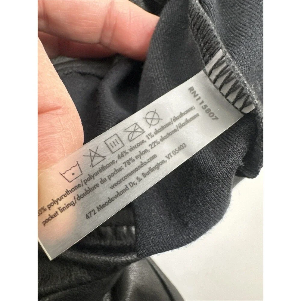 Commando Faux Leather Jogger Pant Black Legging Pull On Pockets Stretch Women XL